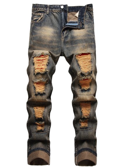 Men's Fashion Straight Jeans - Comfortable, Nostalgic Style for Casual Wear (L3006Nostalgia)